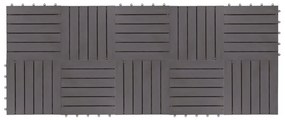 Ladrilhos de terraço 10 pcs 30x30 cm acácia maciça cinzento