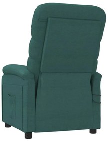 Poltrona de massagens elétrica tecido verde-escuro