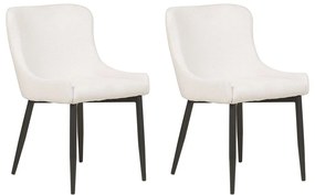 Conjunto de 2 cadeiras de jantar em tecido branco creme EVERLY Beliani