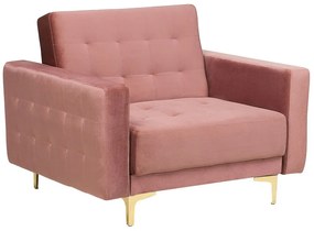 Poltrona reclinável em veludo rosa ABERDEEN Beliani
