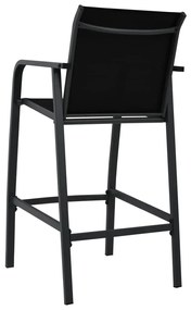 Cadeiras de bar para jardim 2 pcs textilene preto