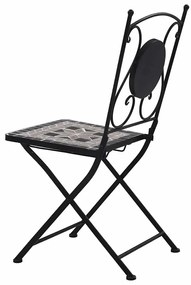 Cadeiras bistrô em mosaico 2 pcs cinzento