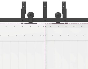 Kit de ferragens para porta deslizante 427 cm aço preto