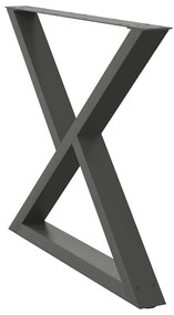 Pés para mesa de jantar 2 peças antracite 90x(72-73,3) cm aço