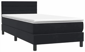 Cama box spring com colchão 90x210 cm veludo preto