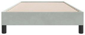 Estrutura de cama sem colchão 80x220 cm veludo cinzento-claro