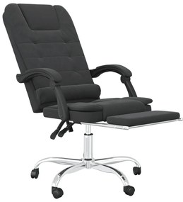 Cadeira escritório massagens reclinável couro artificial preto