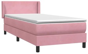 Cama com molas/colchão 80x220 cm veludo rosa