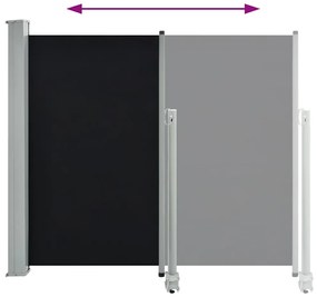 Toldo lateral retrátil para pátio 120x300 cm preto