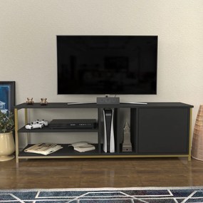 Móvel TV Stand Oneida – Dourado e Antracite – 140 cm x 35,3 cm x 50,8