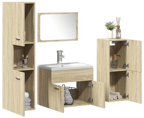 vidaXL 5 pcs conj. móveis casa banho derivados madeira carvalho sonoma