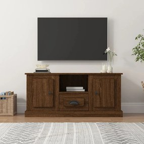 vidaXL Móvel p/ TV 100x35,5x45 cm madeira processada carvalho castanho