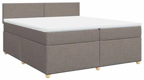Cama com molas/colchão 200x200 cm tecido castanho-acinzentado