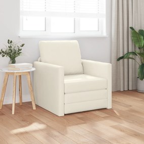 vidaXL Sofá-cama 2-em-1 Creme 74x77x81 cm Veludo