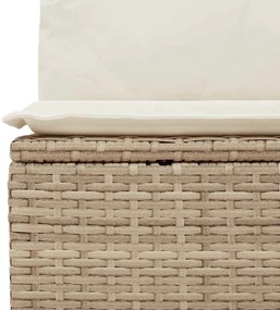 6 pcs conjunto de sofás p/ jardim com almofadões vime PE bege