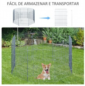 PawHut Parque para Animais de Estimação com 8 Paineis 63x91cm Cerca pa