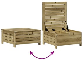 4 pcs conjunto lounge de jardim c/ almofadões pinho impregnado