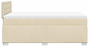 Cama boxspring com colchão 120x190 cm tecido cor creme