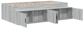 Cama de Armazenamento Cinza Sonoma 80x200 cm