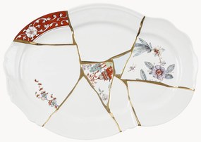 Travessa de porcelana do designer Kintsugi