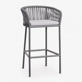 Banco Alto De Jardim Arhiza Cinza Grafito & ↑75 Cm - Sklum