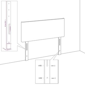 Cabeceira cama abas tecido 163x16x78/88 cm cinzento-acastanhado