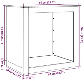 Suporte para lenha 60x40x60 cm aço galvanizado