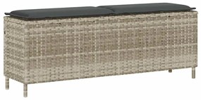 vidaXL Banco de jardim com almofadão 110x30x40,5 cm vime PE