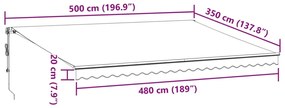 Toldo retrátil automático 500x350 cm bordô