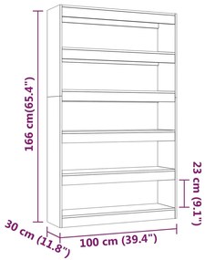 Estante/divisória 100x30x166 cm cor sonoma cinza