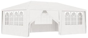 48527 vidaXL Tenda festas profissional + paredes laterais 4x6m 90g/m² branco