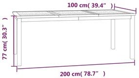 Conjunto de jantar para jardim 7 pcs madeira de teca maciça