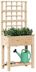 Jardineira vidaXL com Treliça e Prateleira 71x37x152 cm Madeira Sólida