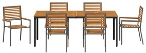 Conjunto de Jantar para Jardim Conjunto de 4 Cinza, Castanho