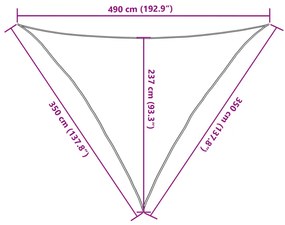 Para-sol estilo vela 160 g/m² 3,5x3,5x4,9 m PEAD branco