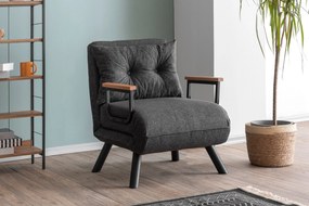 Sofá-cama de 1 lugar Sando – Cinzento Escuro – 175x60 cm