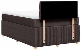 Cama boxspring com colchão 120x190 cm tecido castanho-escuro