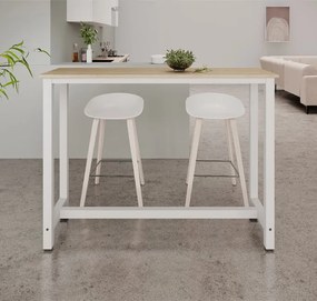 Mesa alta Anivia (140cm) blanco y sonoma