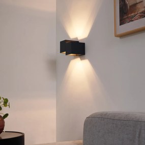 Candeeiro de Parede Moderno Preto 2 Luzes - Transfer Double