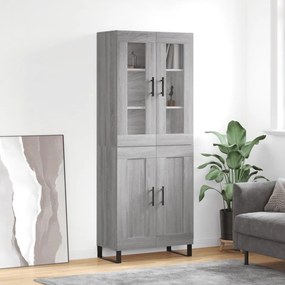 vidaXL Armário alto 69,5x34x180 cm derivados de madeira sonoma cinza