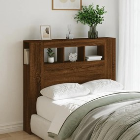 Cabeceira c/ LEDs 120x18,5x103,5 cm carvalho castanho