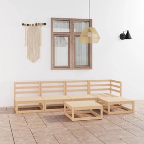 vidaXL 6 pcs conjunto lounge de jardim pinho maciço