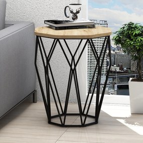 Mesa de Apoio Sofya – Carvalho/Preto – 46x57x46 cm