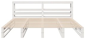 Cama sem colchão 180x200 cm madeira de pinho maciça branco