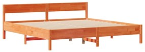 Cama sem colchão 180x200 cm pinho maciço castanho-mel