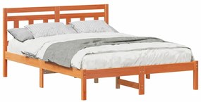 Estrutura da Cama Castanho 140 x 190 cm Madeira de pinho maciça