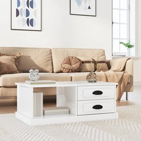 vidaXL Mesa de centro 90x50x35 cm derivados madeira branco brilhante