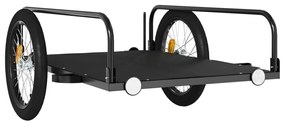 Reboque para bicicleta 135x70x37 cm ferro preto