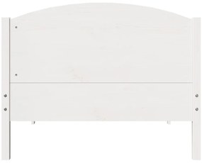 Cama sem colchão 75x190 cm madeira de pinho maciça branco