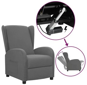 vidaXL Poltrona elevatória tecido cinzento-claro